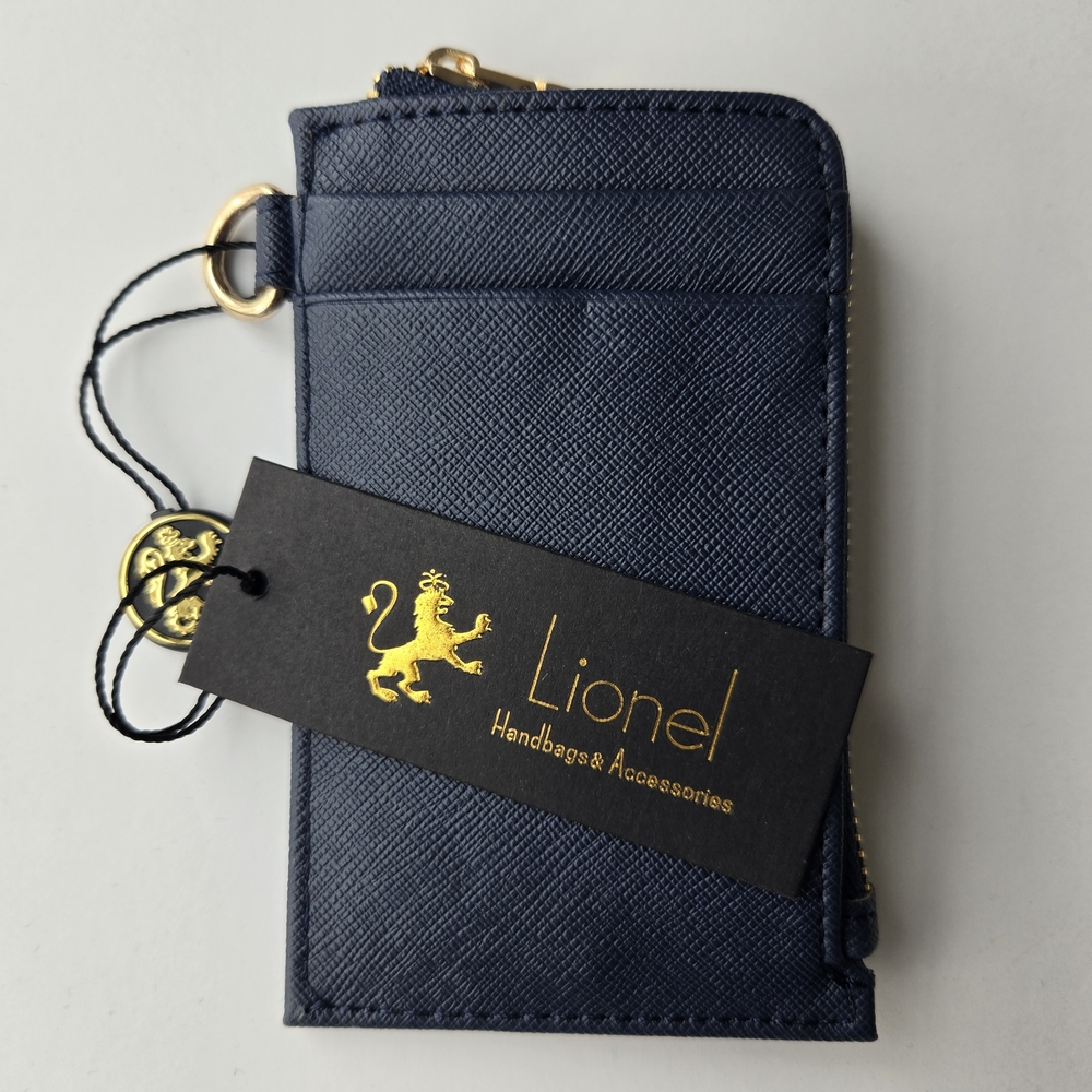 Lionel Navy Blue Slim Card Holder & Zip Wallet - Picture 2 of 10